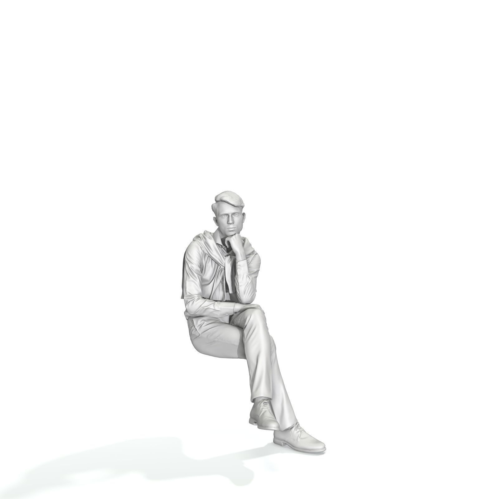 Classy Sitting Man CMan0325-HD2-O01P01-S - 3D Human Low-poly 3D model_8