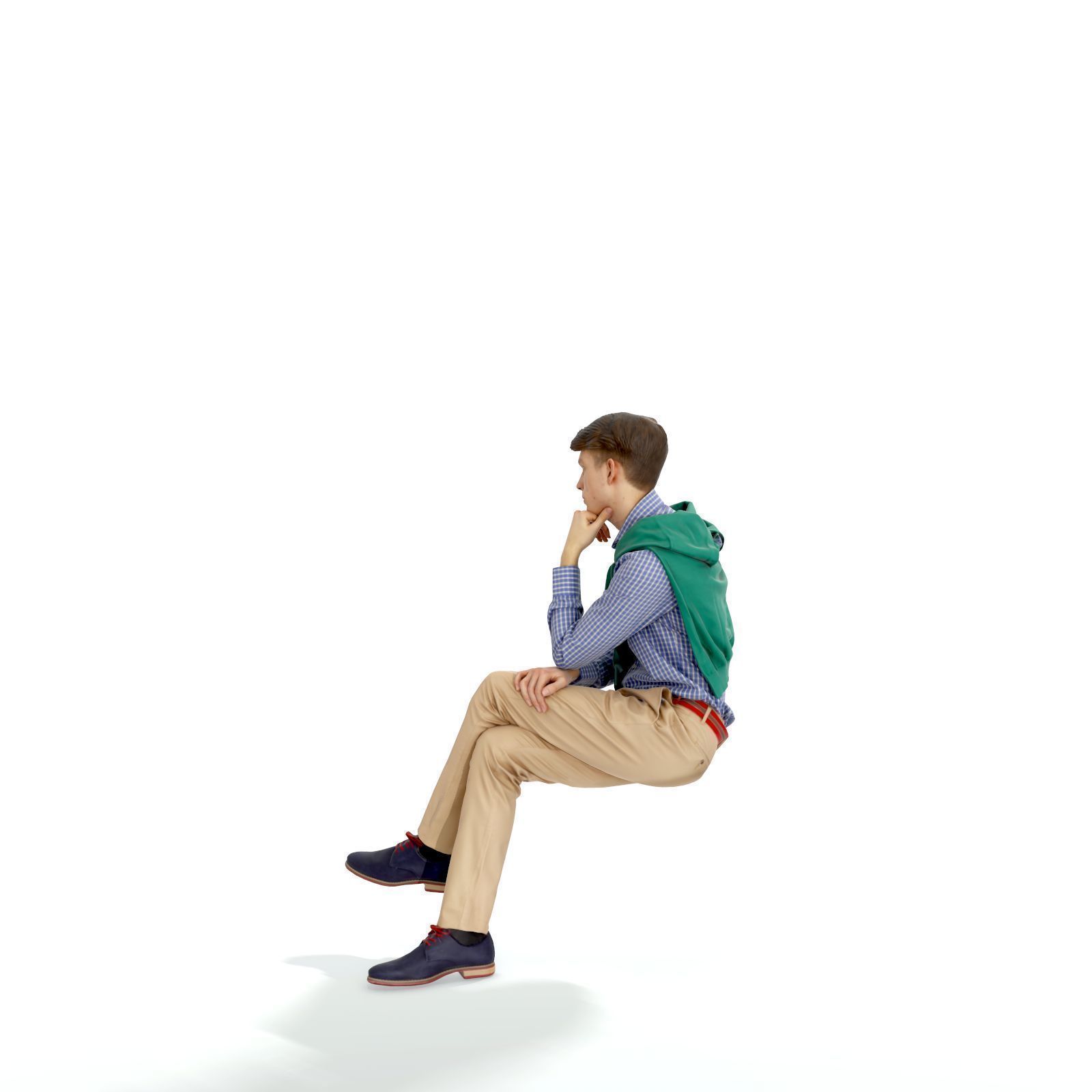 Classy Sitting Man CMan0325-HD2-O01P01-S - 3D Human Low-poly 3D model_5