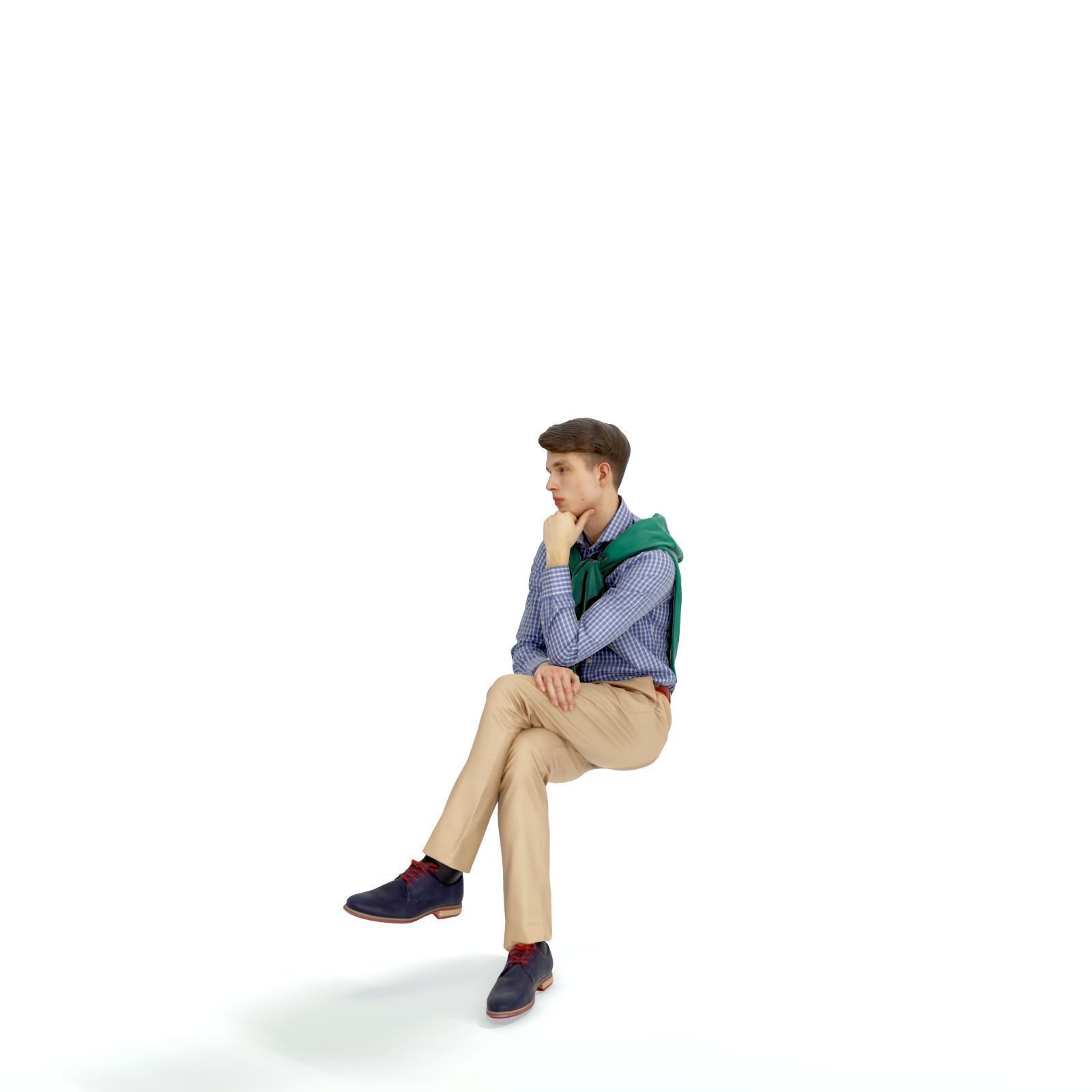 Classy Sitting Man CMan0325-HD2-O01P01-S - 3D Human Low-poly 3D model_6