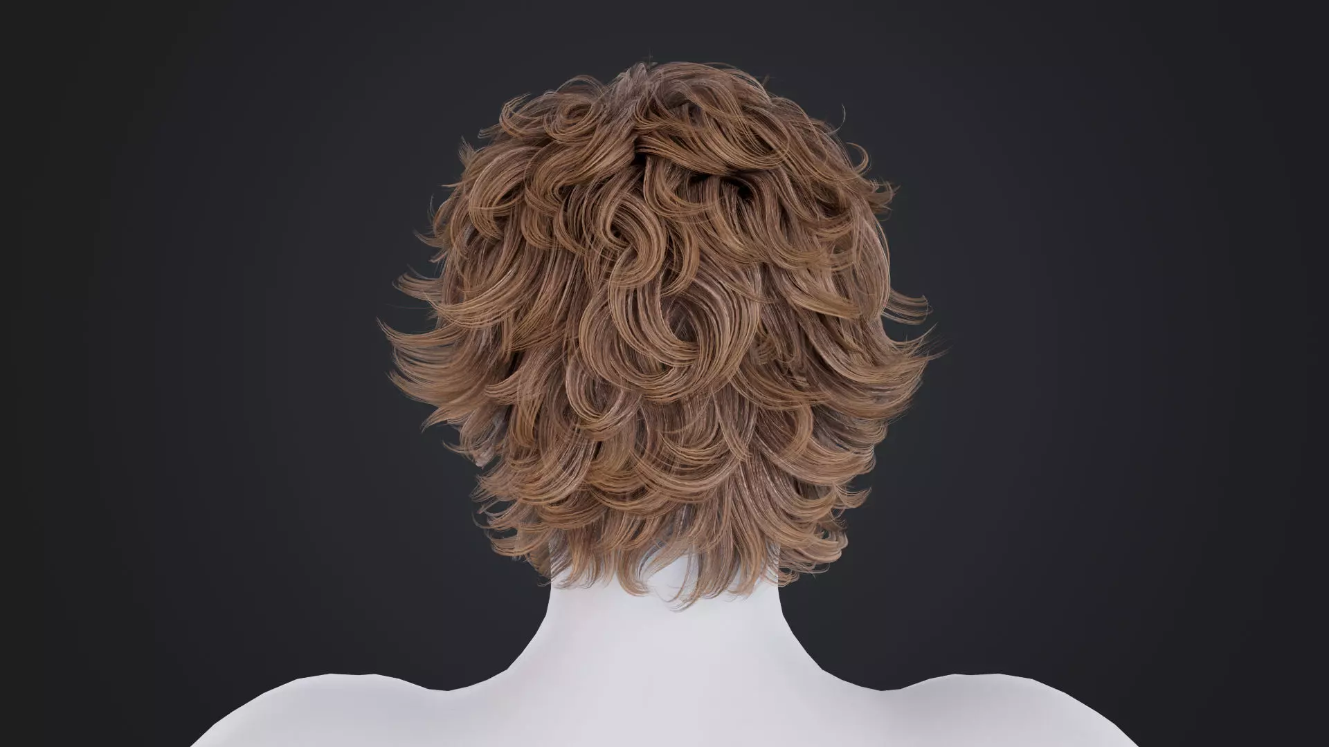 Realistic Male Hair Low-poly 3D model_4