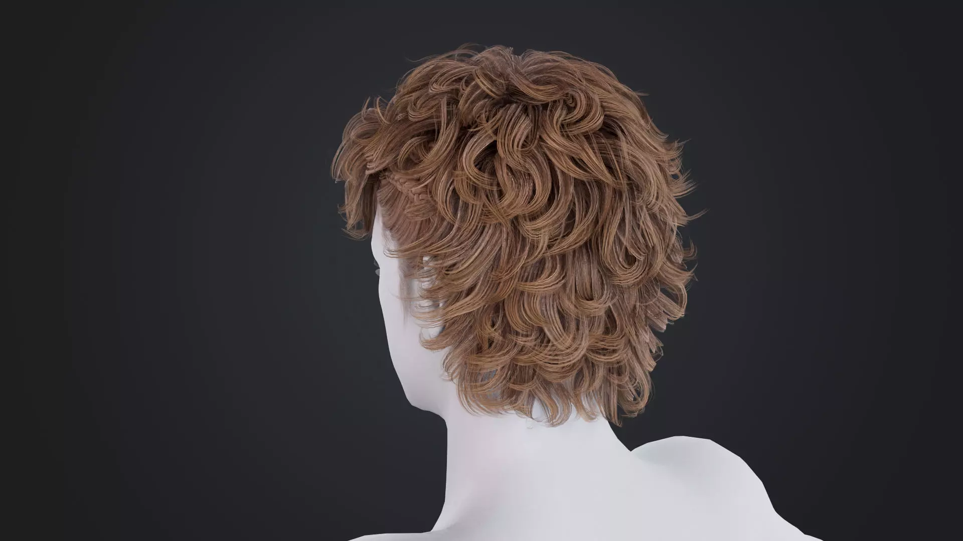 Realistic Male Hair Low-poly 3D model_3