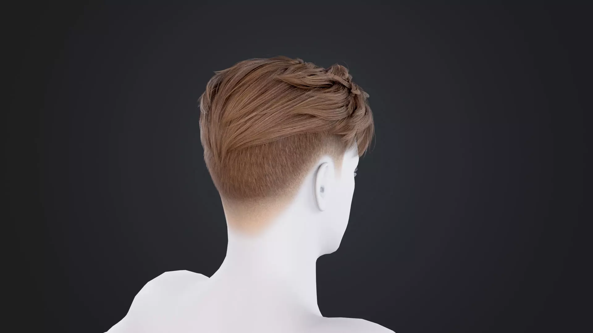 Realistic Male Hair Low-poly 3D model_3