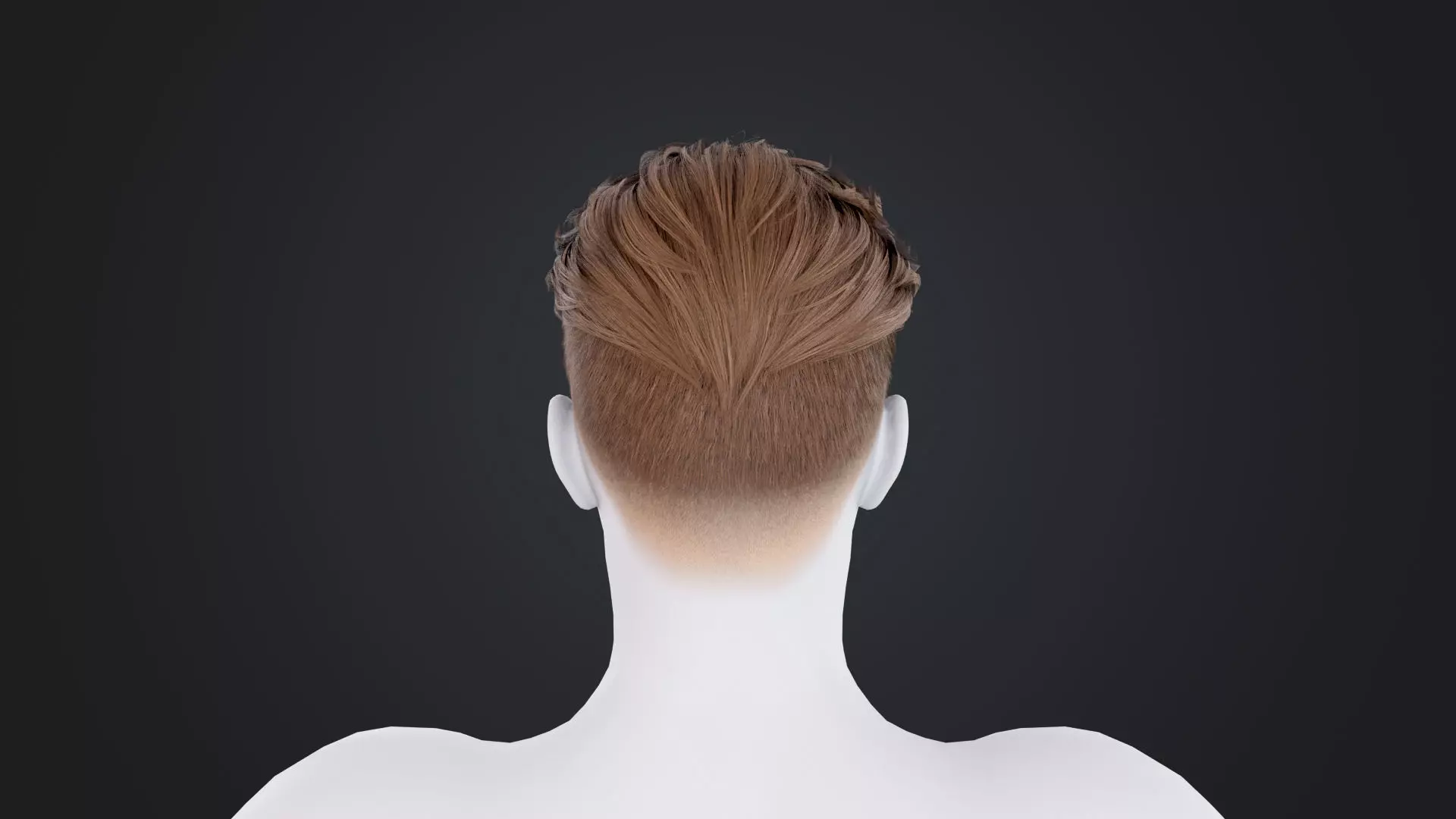 Realistic Male Hair Low-poly 3D model_4
