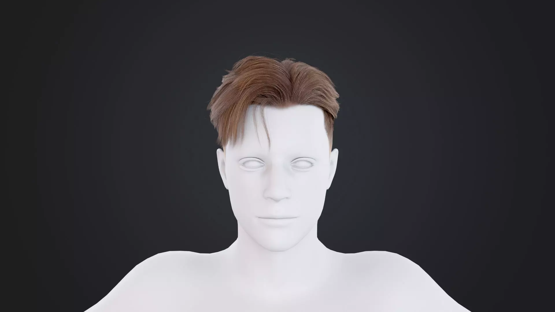 Realistic Male Hair Low-poly 3D model_0