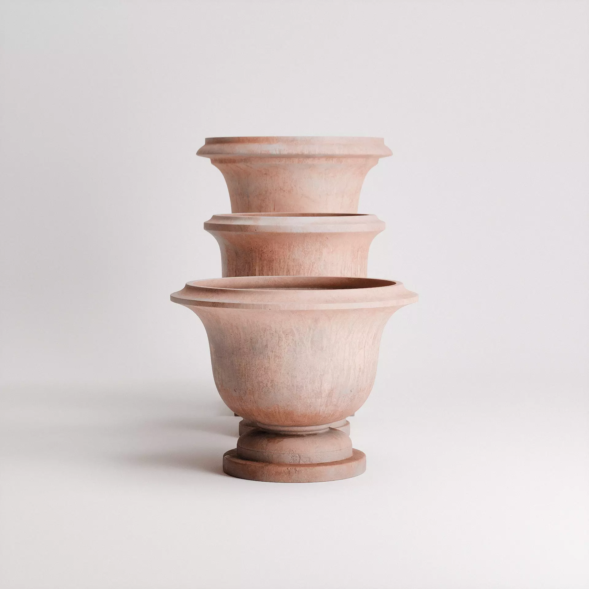 Terracotta Planters Set Low-poly 3D model_3