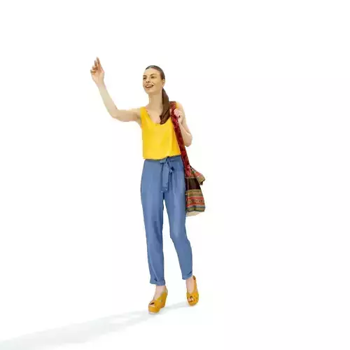 Smiling Woman Calling A Taxi - CWom0326-HD2-O02P01-S