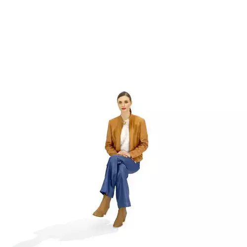 Sitting Casually Dressed Woman - CWom0326-HD2-O03P01-S Low-poly 3D model