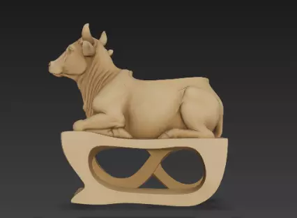 Sacred Serenity Cow Pen Holder Design 3D print model_1