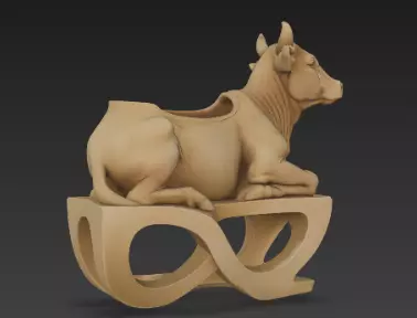 Sacred Serenity Cow Pen Holder Design 3D print model_8