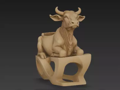 Sacred Serenity Cow Pen Holder Design 3D print model_5