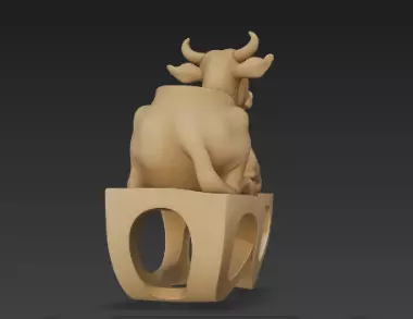 Sacred Serenity Cow Pen Holder Design 3D print model_10