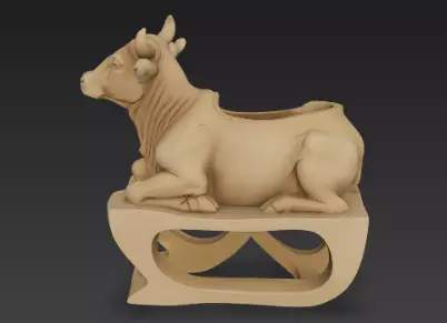 Sacred Serenity Cow Pen Holder Design 3D print model_14