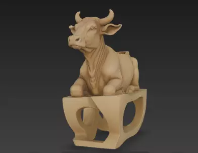Sacred Serenity Cow Pen Holder Design 3D print model_3