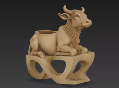 Sacred Serenity Cow Pen Holder Design 3D print model_6
