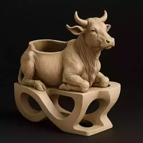 Sacred Serenity Cow Pen Holder Design