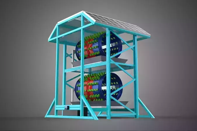 TOWER POWERED SOLAR PANEL PV ROTARY HYDROPONIC GARDEN PLANT FARM
