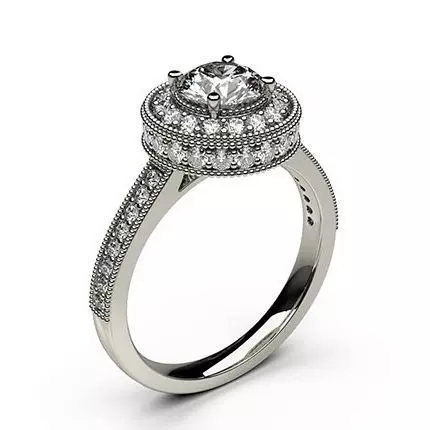 Round diamond engagement ring 3D print model_6
