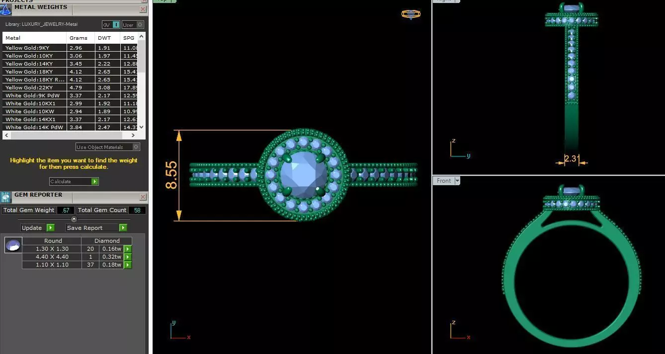 Round diamond engagement ring 3D print model_7