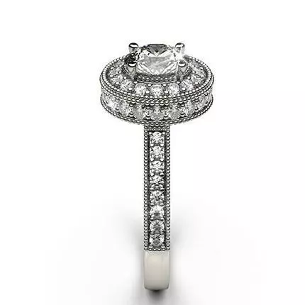 Round diamond engagement ring 3D print model_2