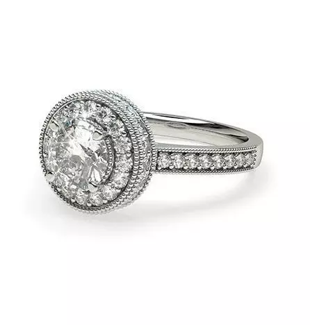 Round diamond engagement ring 3D print model_3