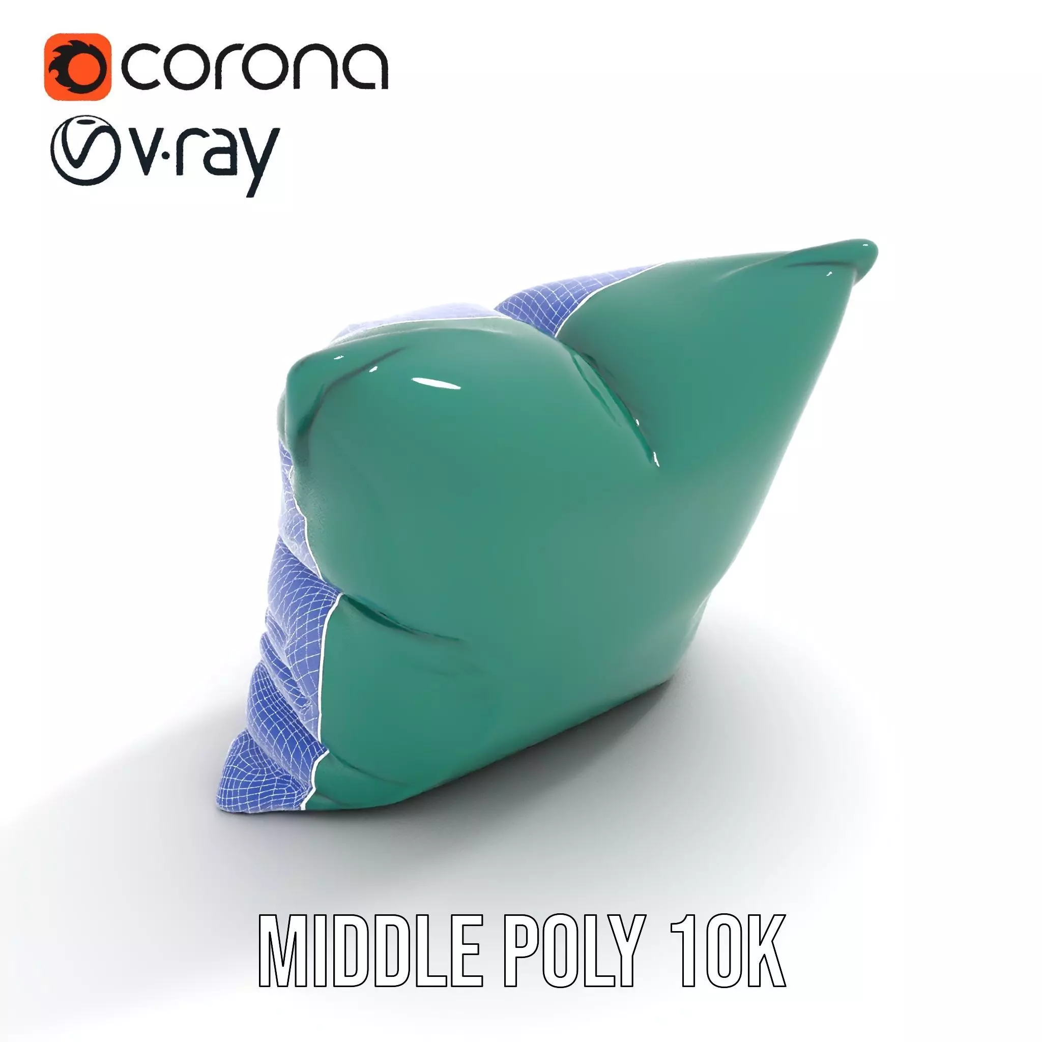 Emerald Embroidered Cushion model pack Low-poly 3D model_18