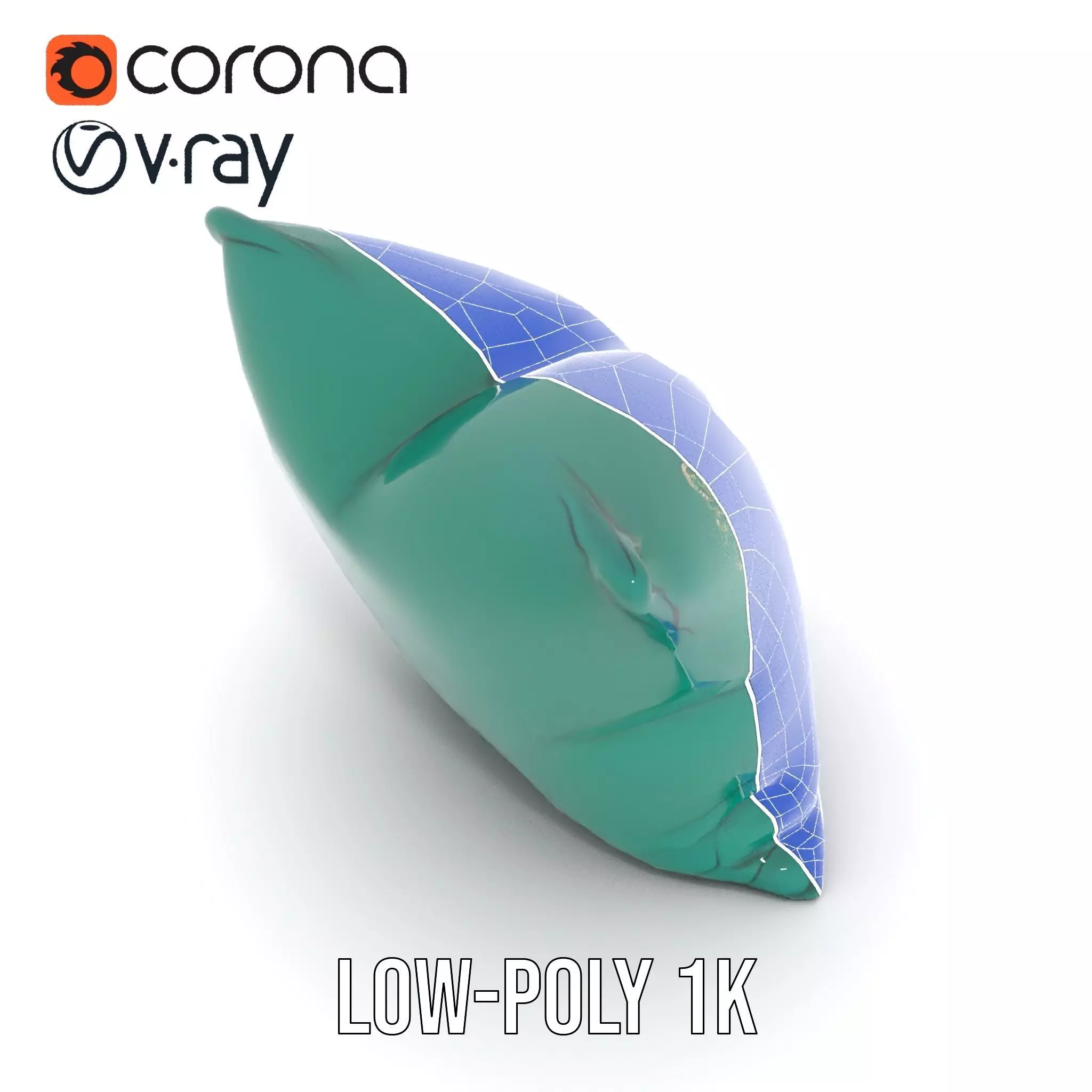 Emerald Embroidered Cushion model pack Low-poly 3D model_25