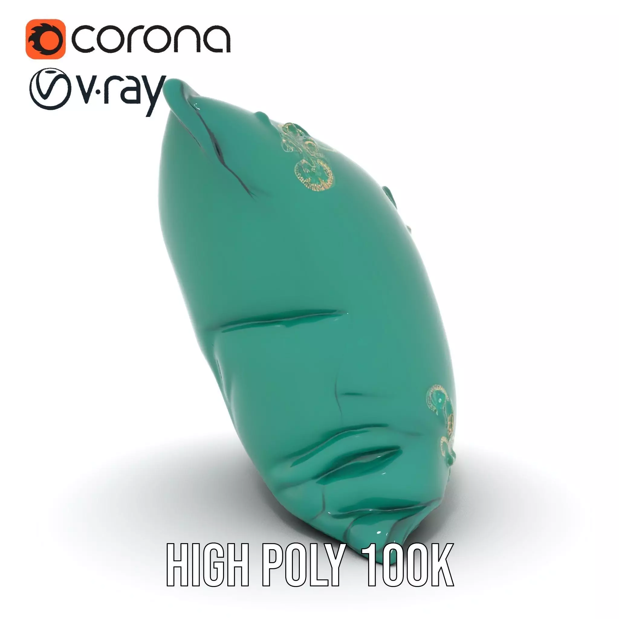 Emerald Embroidered Cushion model pack Low-poly 3D model_23