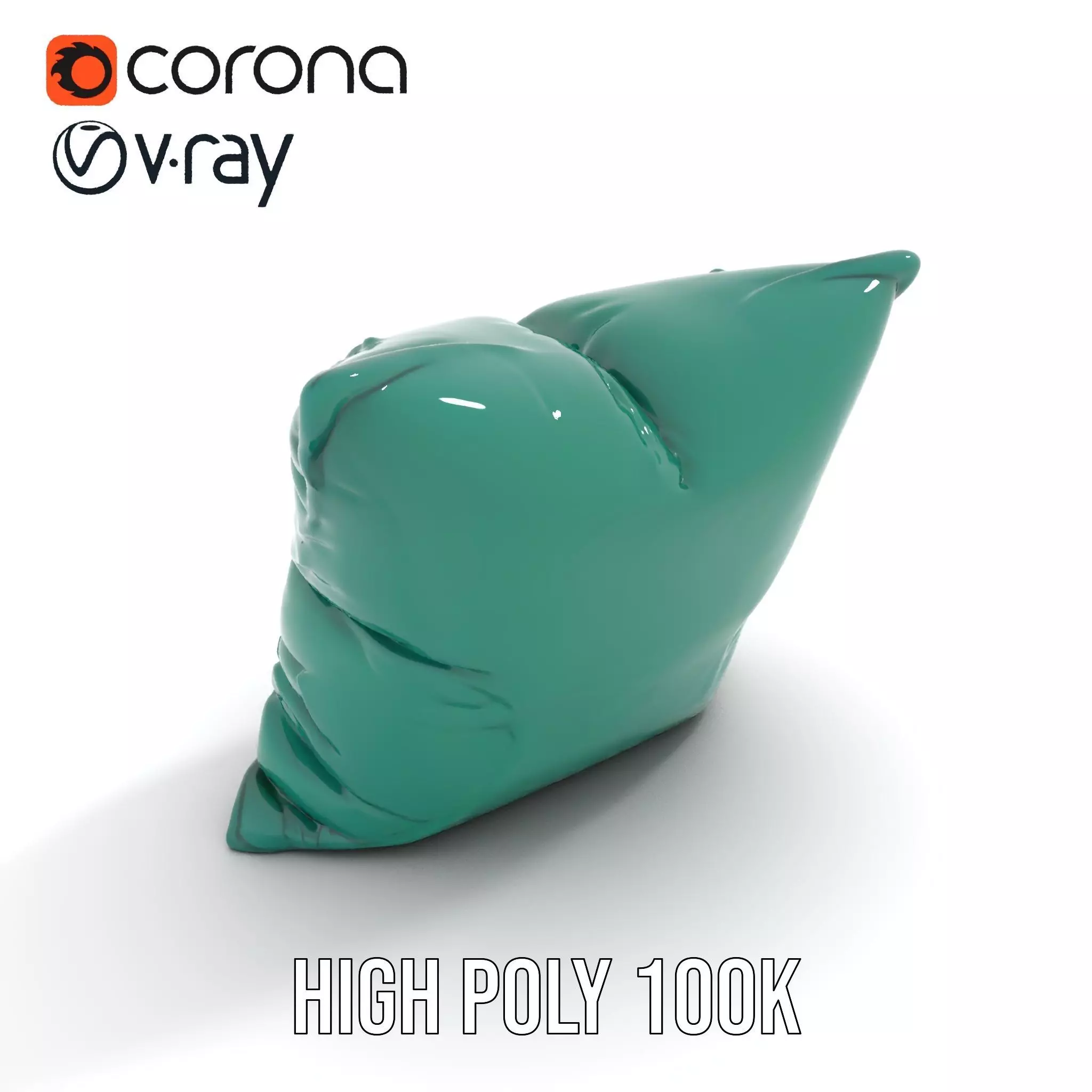 Emerald Embroidered Cushion model pack Low-poly 3D model_20