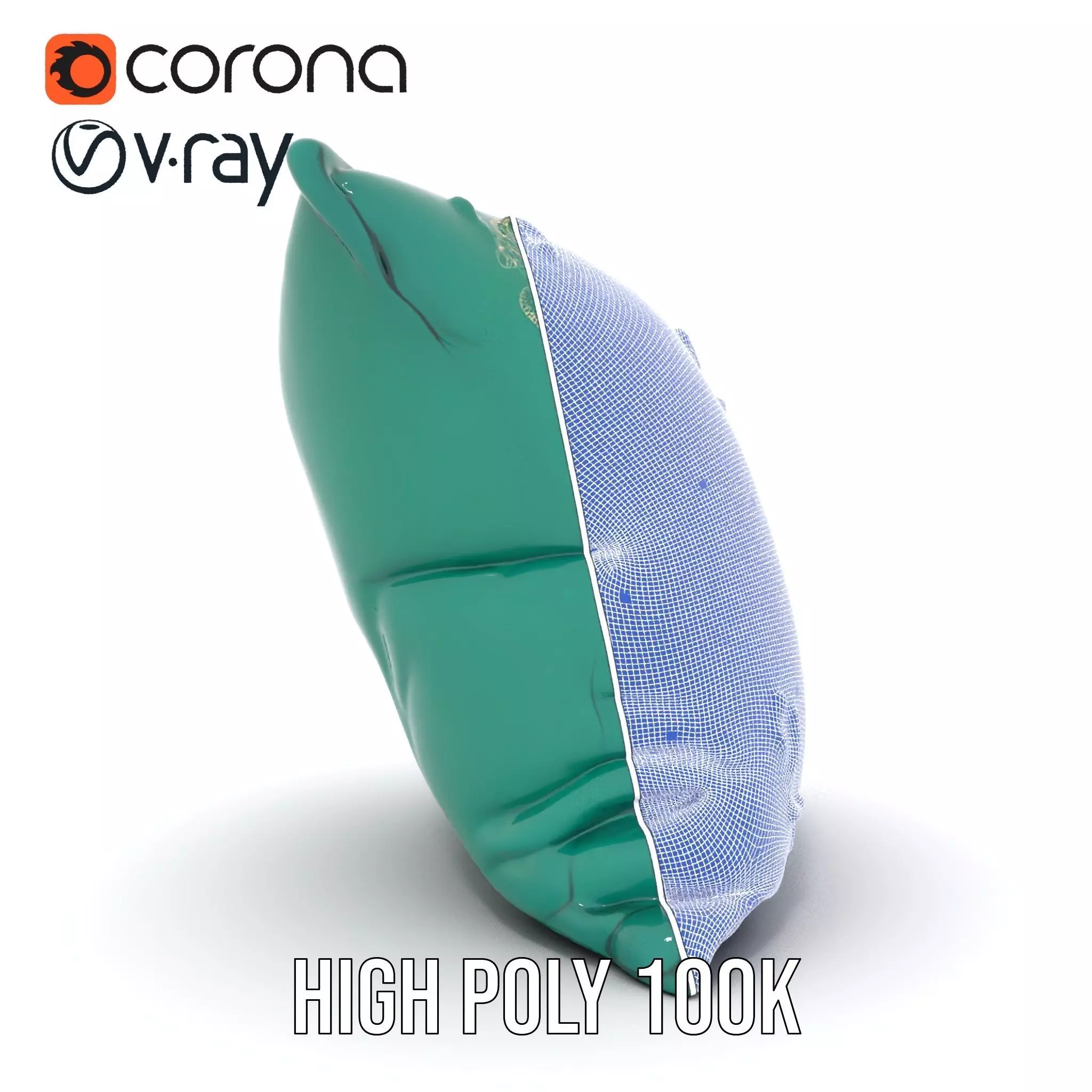 Emerald Embroidered Cushion model pack Low-poly 3D model_34