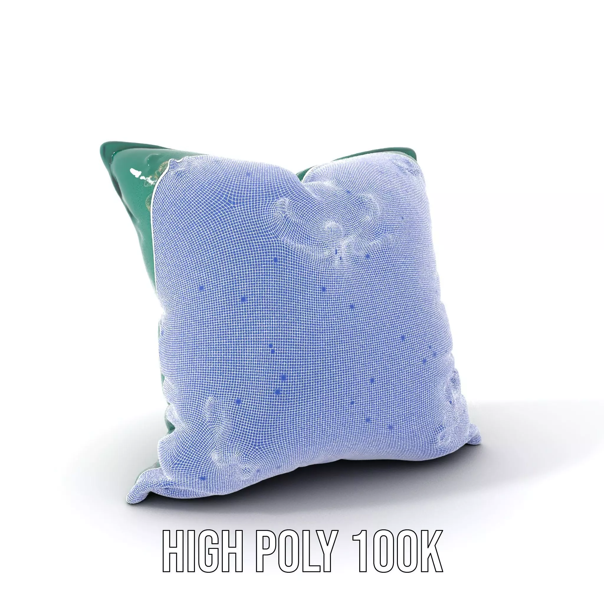Emerald Embroidered Cushion model pack Low-poly 3D model_4