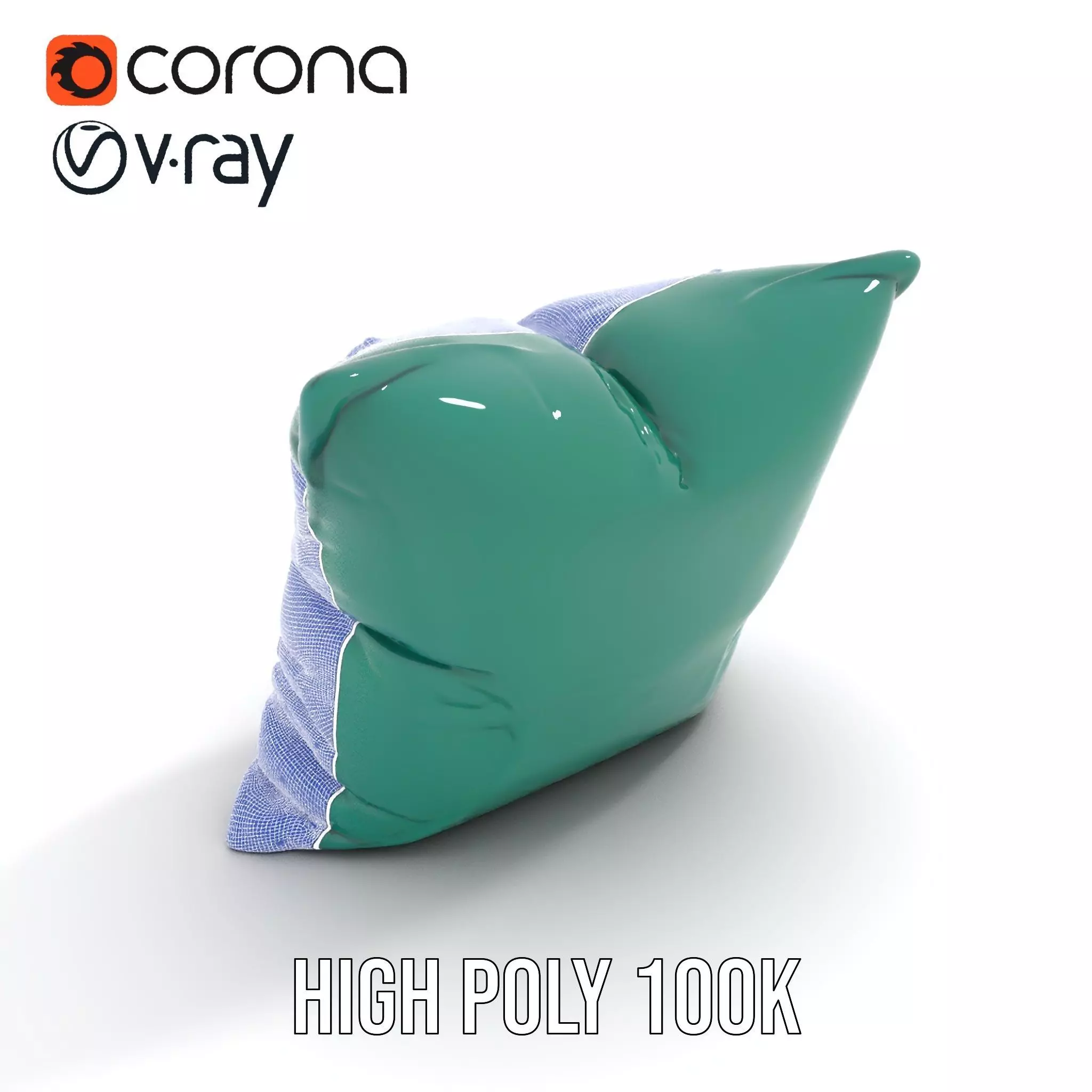 Emerald Embroidered Cushion model pack Low-poly 3D model_32