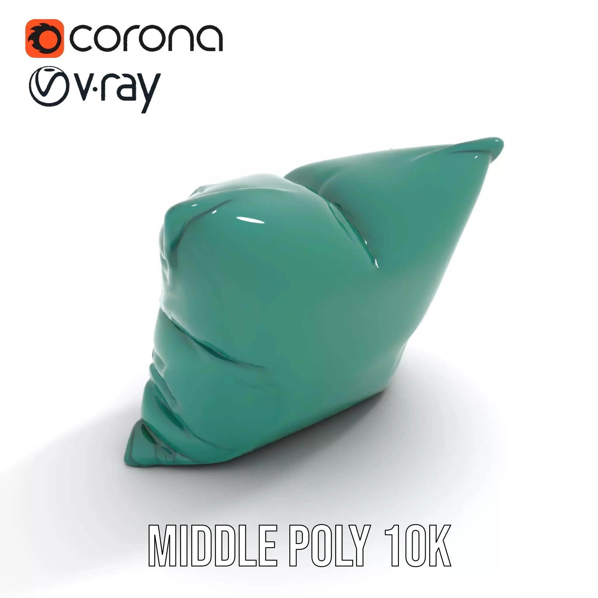 Emerald Embroidered Cushion model pack Low-poly 3D model_16