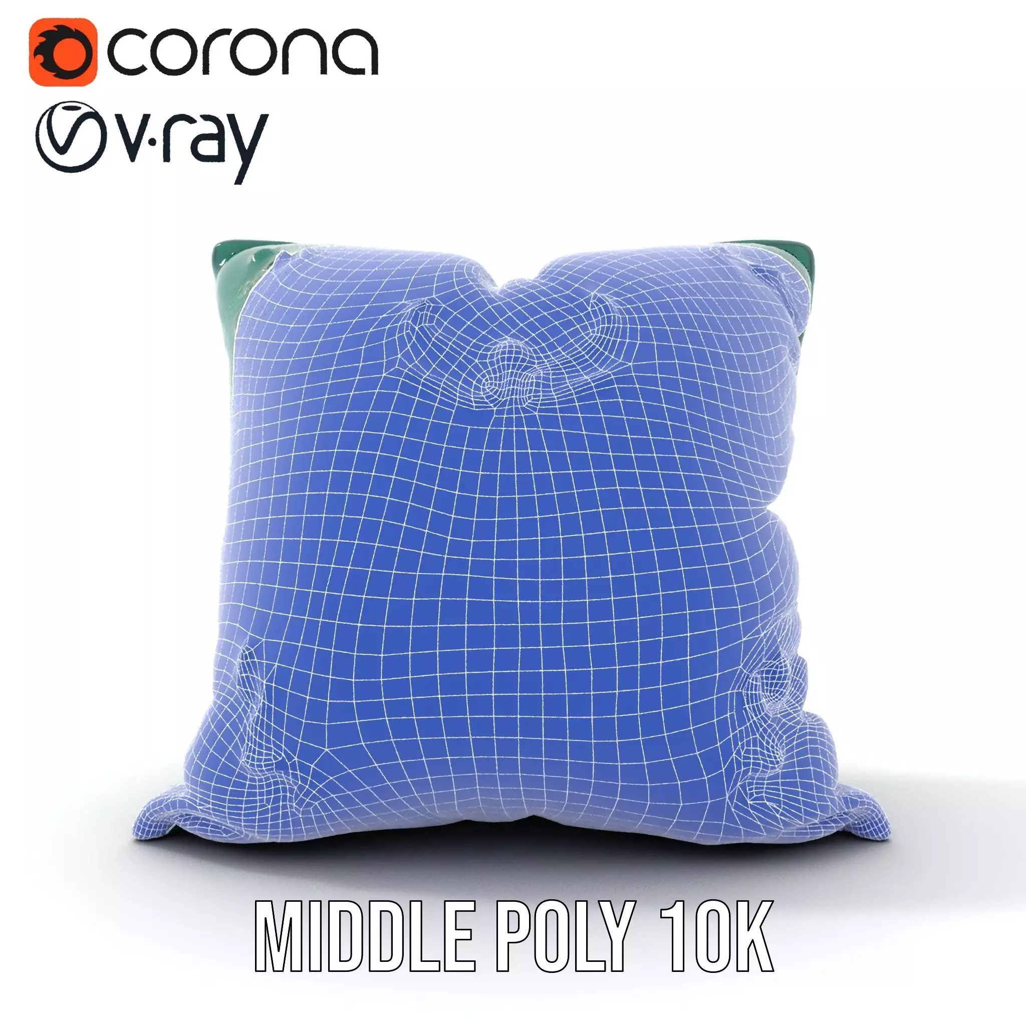 Emerald Embroidered Cushion model pack Low-poly 3D model_26