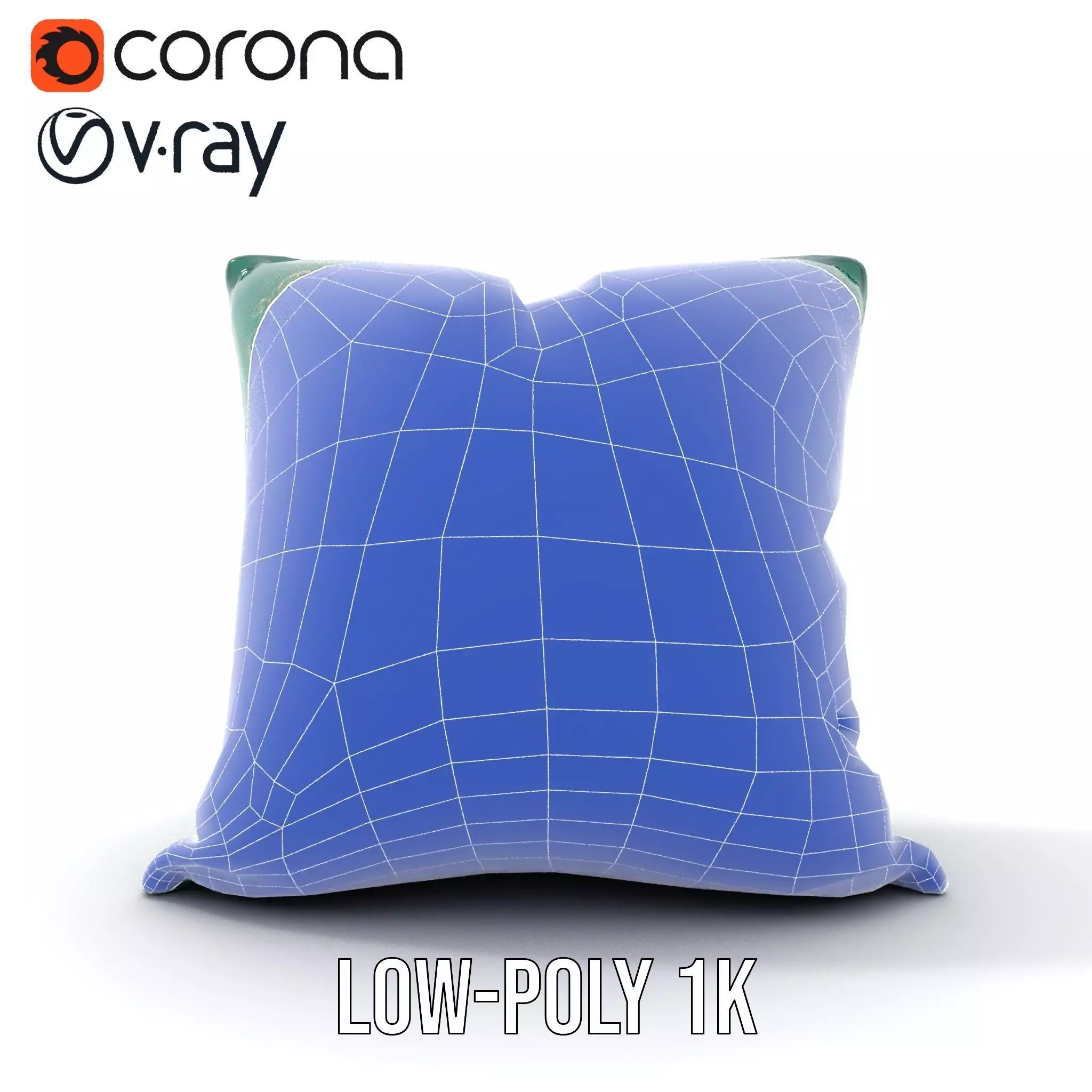 Emerald Embroidered Cushion model pack Low-poly 3D model_27