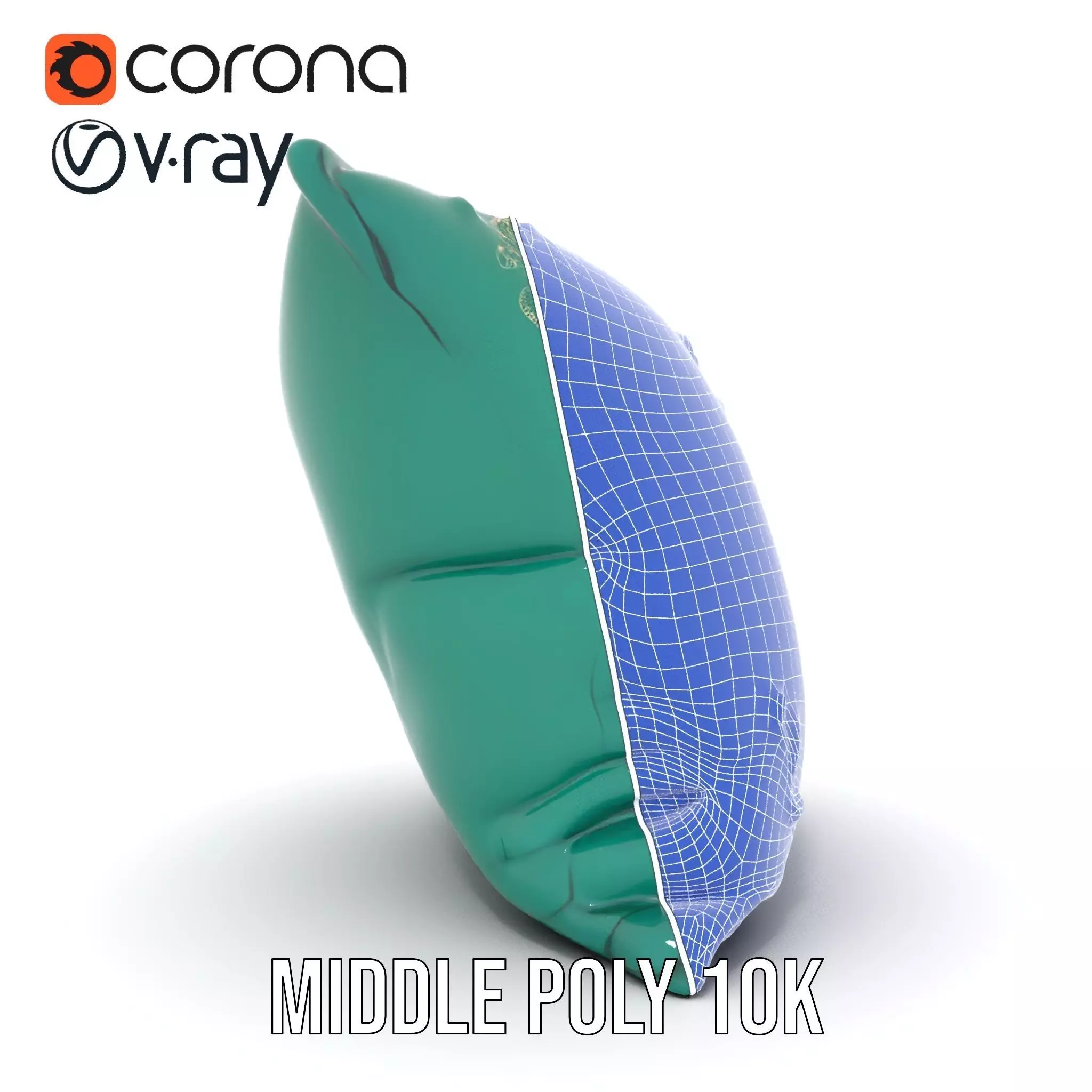 Emerald Embroidered Cushion model pack Low-poly 3D model_29