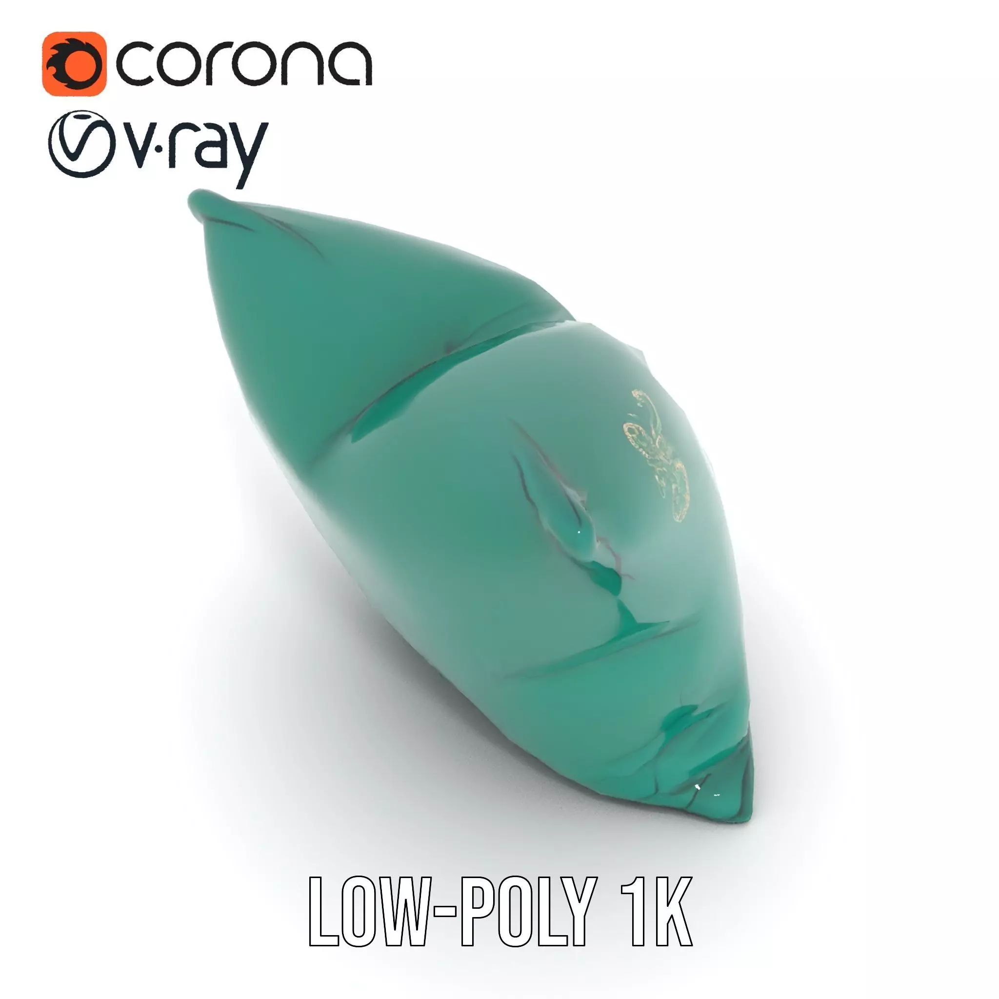 Emerald Embroidered Cushion model pack Low-poly 3D model_17