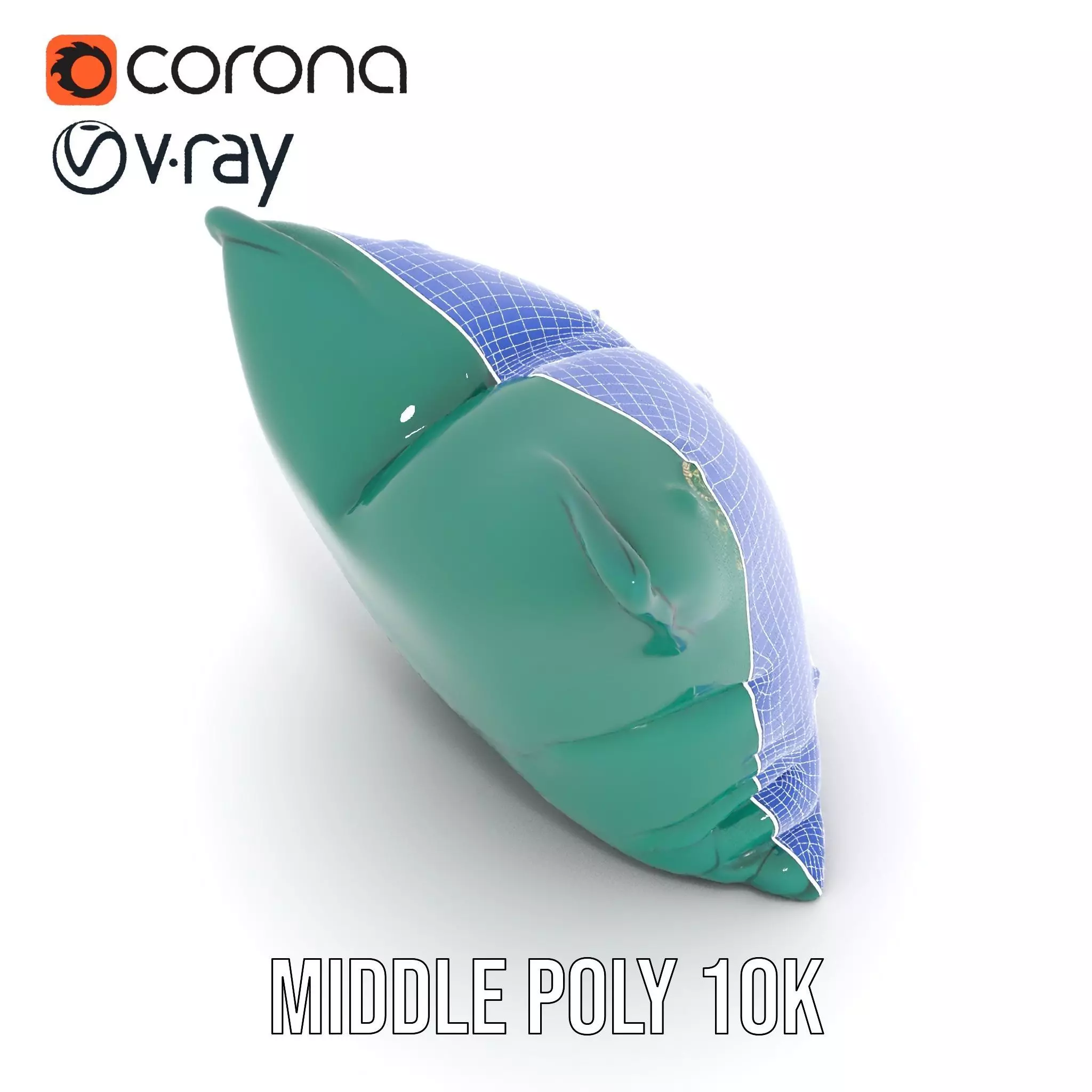 Emerald Embroidered Cushion model pack Low-poly 3D model_24