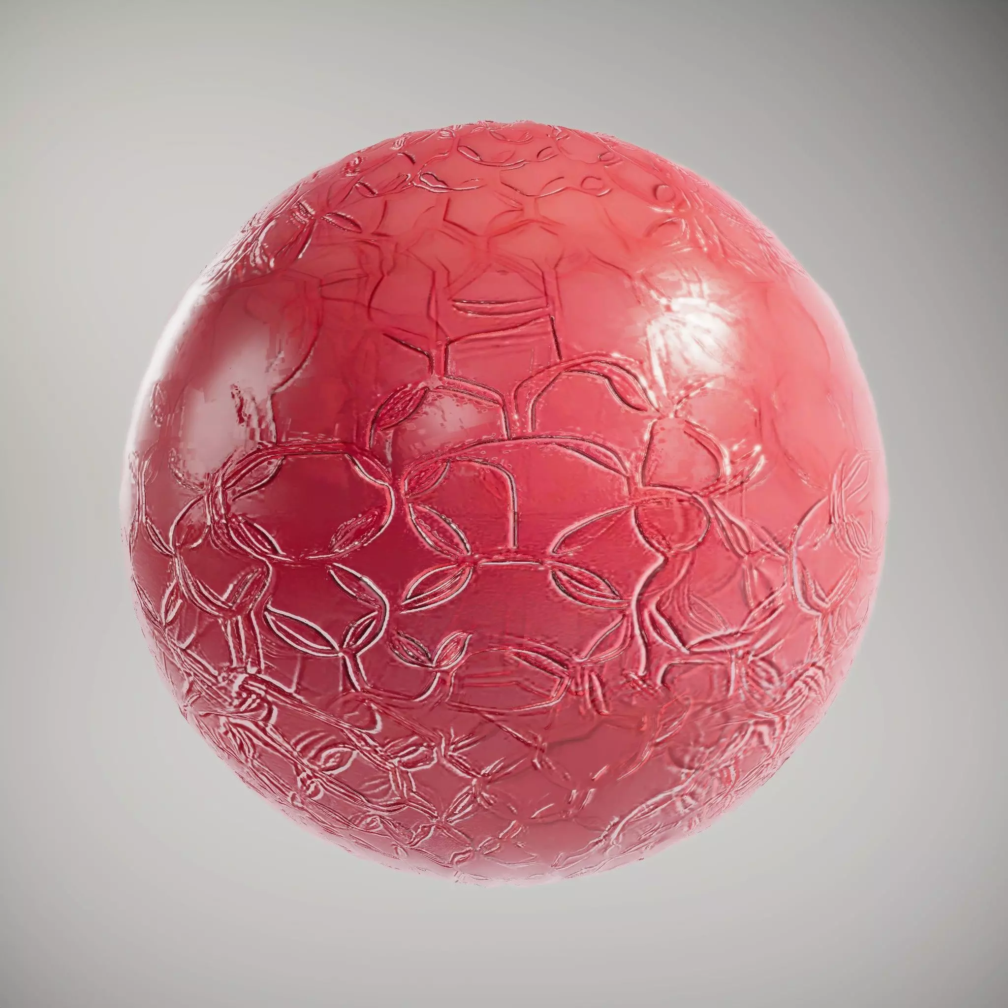 Embossed Leather Red HQ PBR Textures Set Texture_0