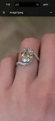 Sterling  Ring Oval Cut Moissanite Diamond 