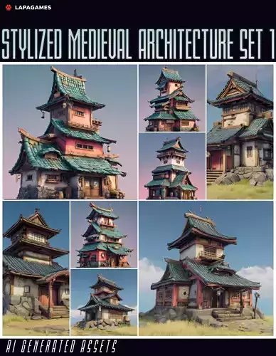 Stylized Medieval Architecture Set 1