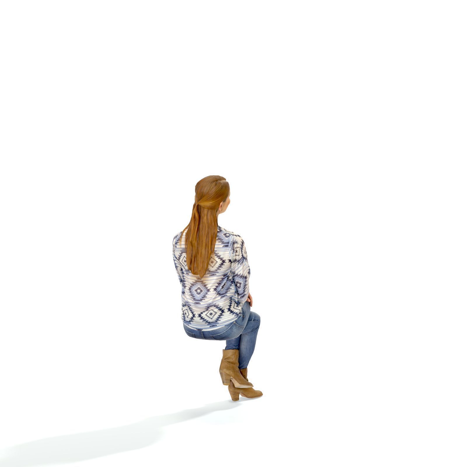 Sitting Smiling Woman - CWom0327-HD2-O02P01-S Low-poly 3D model_3