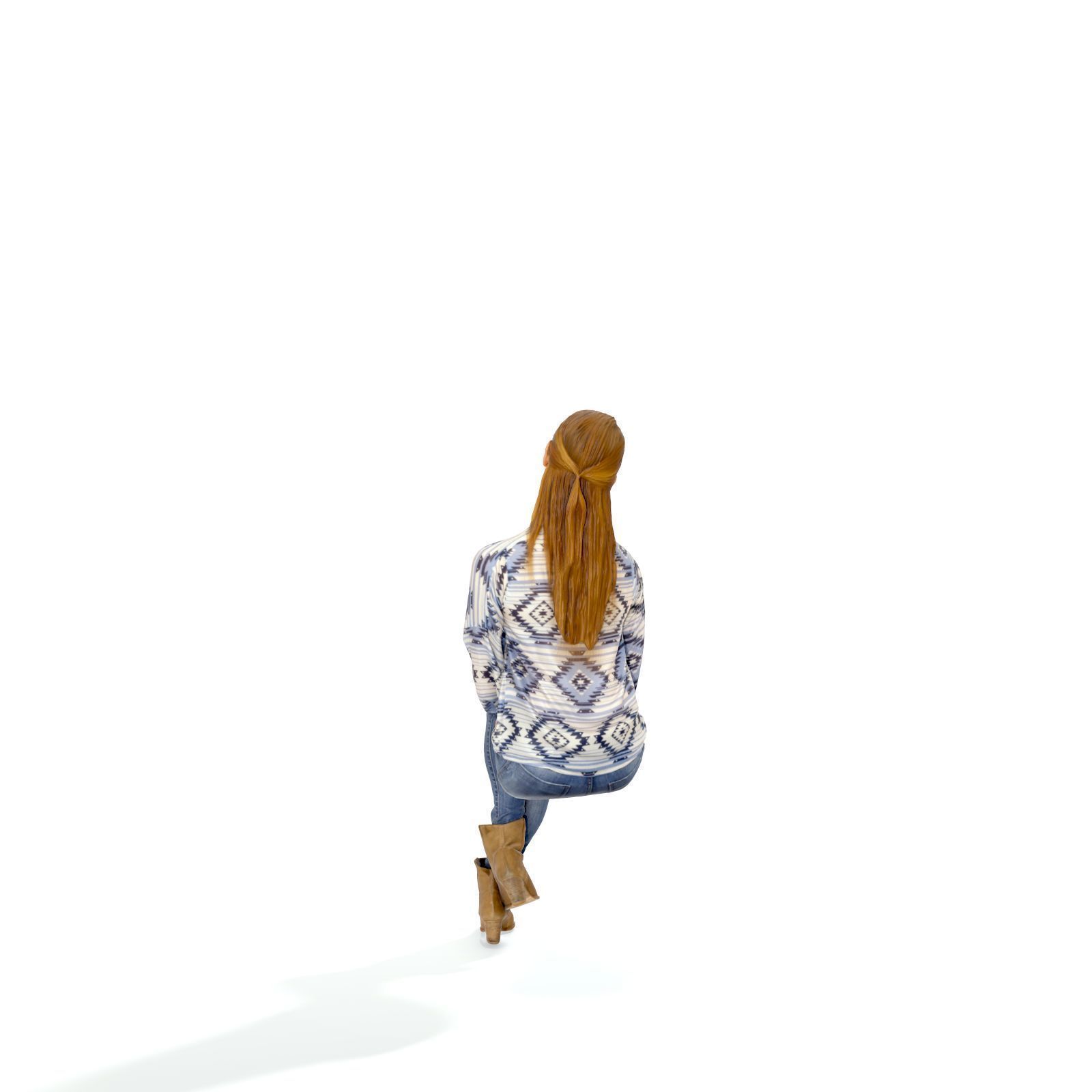 Sitting Smiling Woman - CWom0327-HD2-O02P01-S Low-poly 3D model_4