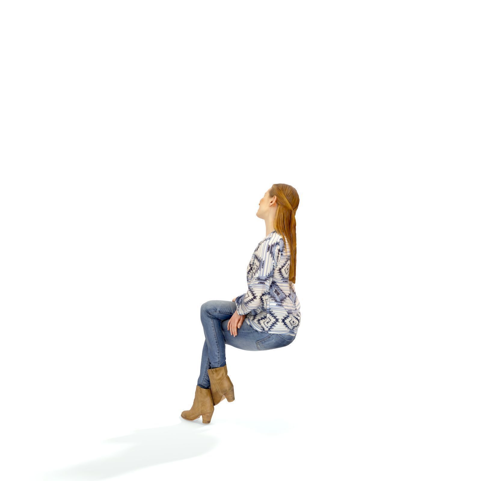 Sitting Smiling Woman - CWom0327-HD2-O02P01-S Low-poly 3D model_5