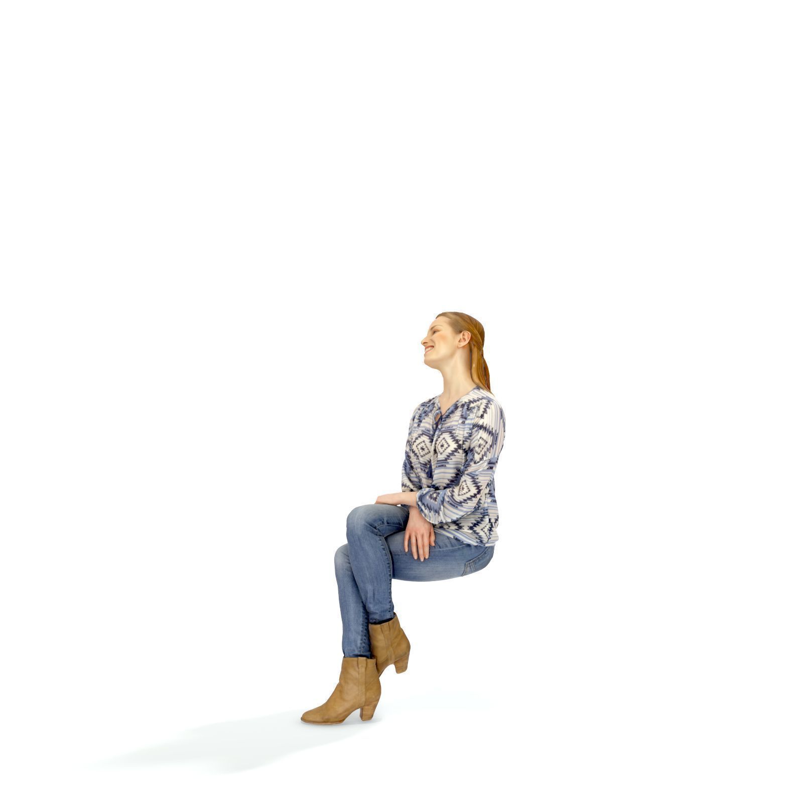 Sitting Smiling Woman - CWom0327-HD2-O02P01-S Low-poly 3D model_6