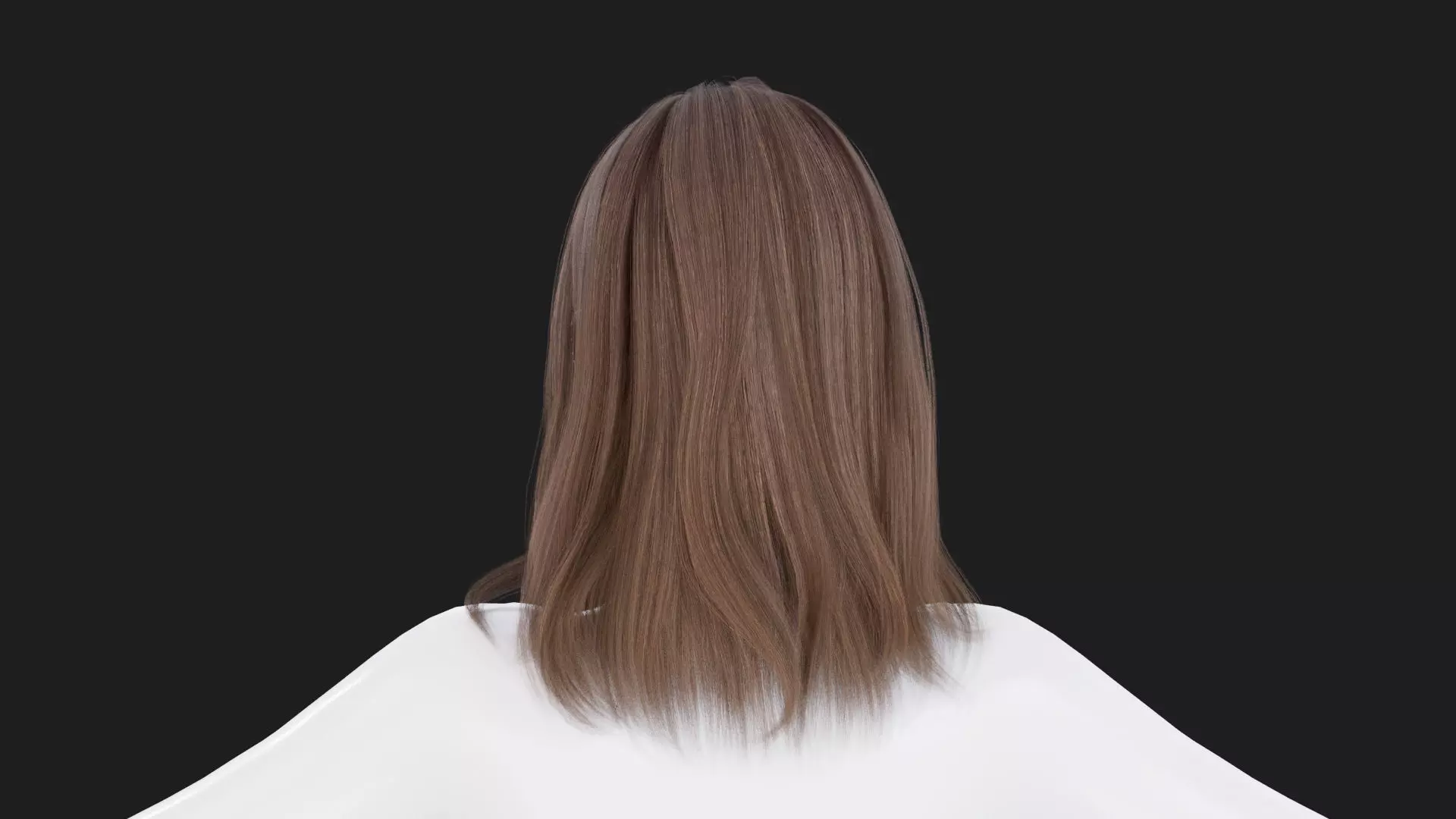 Realistic Female Hair Low-poly 3D model_4