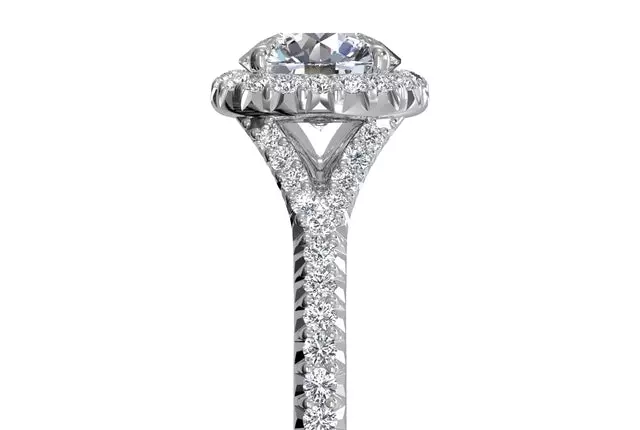 Round diamond halo engagement ring 3D print model_13