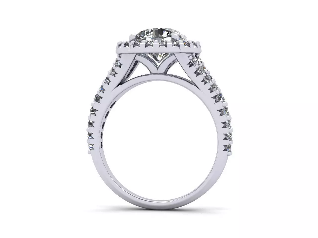 Round diamond halo engagement ring 3D print model_17