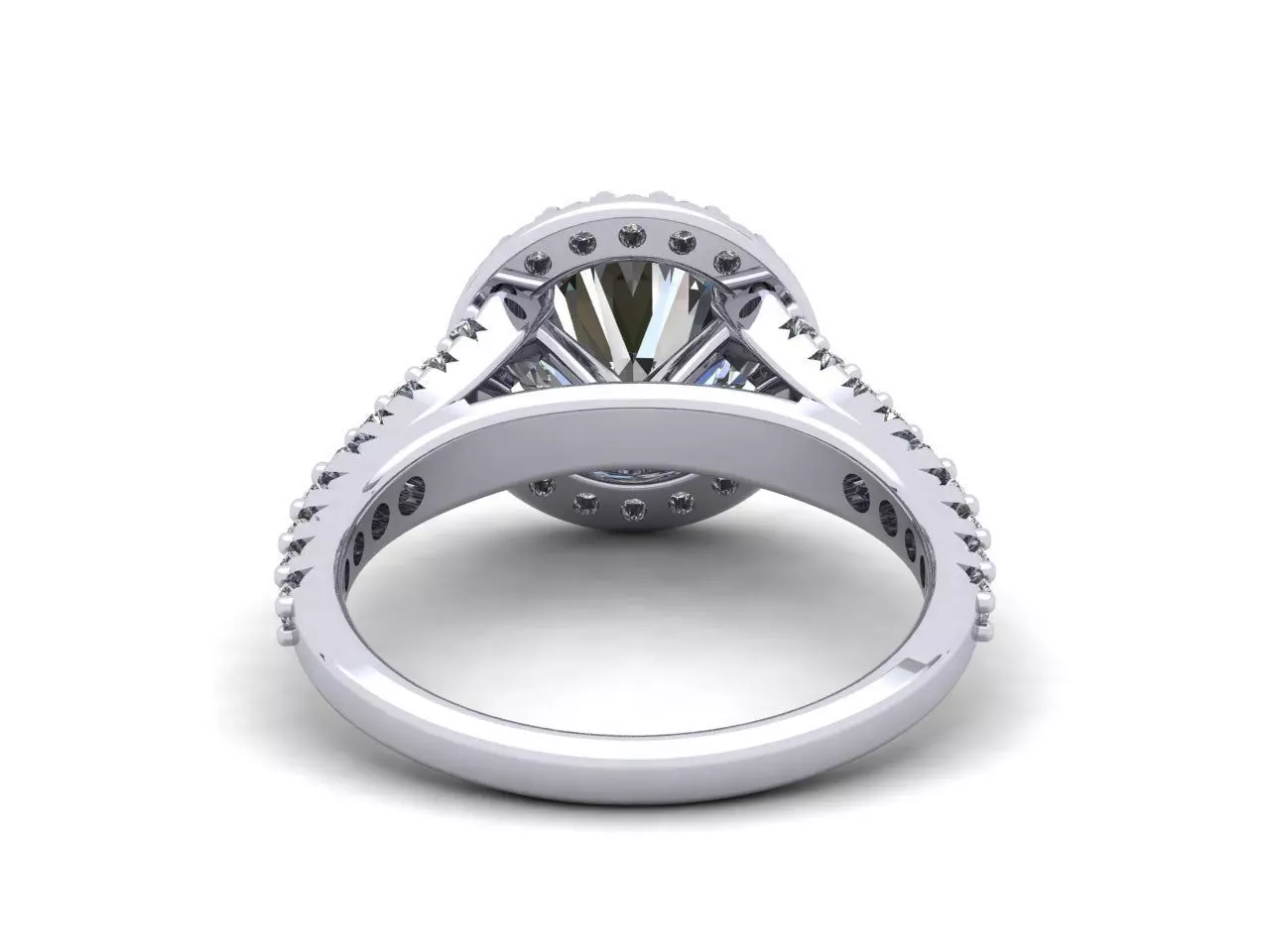 Round diamond halo engagement ring 3D print model_4