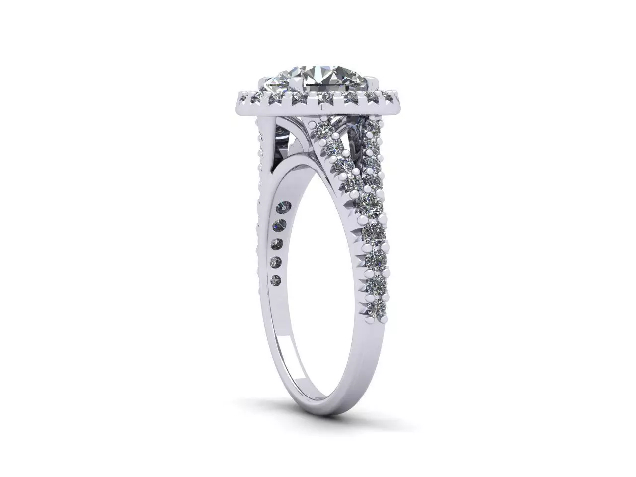 Round diamond halo engagement ring 3D print model_18