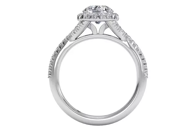 Round diamond halo engagement ring 3D print model_1